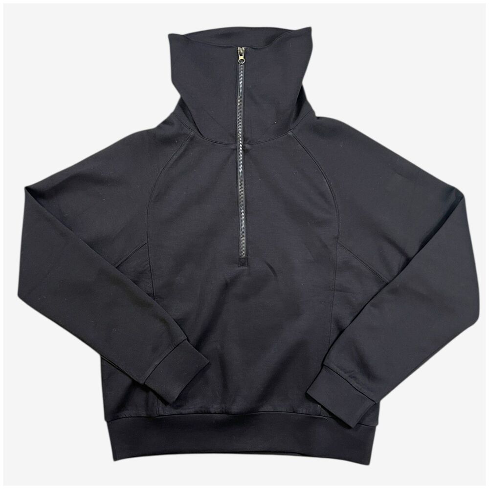 Anrabess sweatshirt Sm black 1/2 zip funnel neck